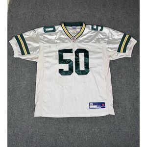 Vintage Reebok NFL Green Bay Packers #50 AJ Hawk White Jersey Size 50